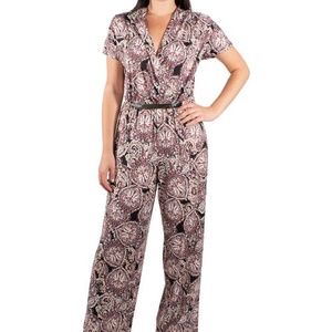 NYCollection Paisley Print Belted Jumpsuit Size 2X